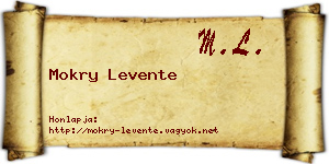 Mokry Levente névjegykártya